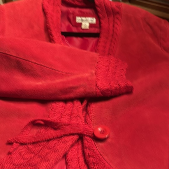 Coldwater Creek petite red suede jacket - Picture 12 of 13